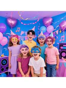 Hasbro Bộ 12 mặt nạ giấy trang điểm nửa mặt ngộ nghĩnh dùng làm phụ kiện chụp ảnh theo chủ đề nhóm, quà tặng năm mới, quà tặng ngày Valentine, quà tặng lễ Phục sinh (Kiểu ngẫu nhiên) - Nhiều màu - Xem 3