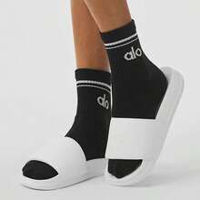 ALO Yoga Unisex Lightweight Comfort Slides | Cushioned Supportive Thong Slippers With Grip-Enhanced Sole For Men & Women - White - View 3