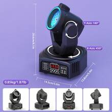 U'King 30W Mini Moving Head Light With RGB Halo , LED Stage Lighting  – Dot Beam/Pattern/Starry Sky Effects , DJ Light With Sound Activated,DMX-512 Control For DJ Disco Live Show Club Dance Party Wedding Bar Theater Christmas Lights - US A Type Plug(110-127V) - View 7