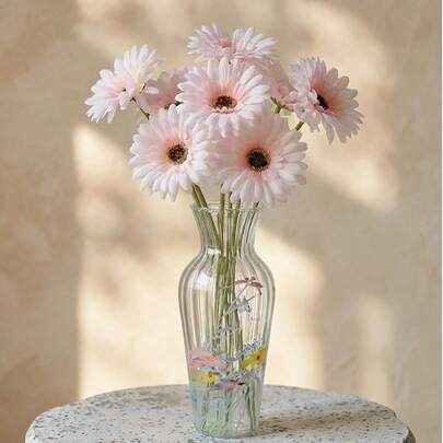 Cirelle 6/12支人造非洲雏菊，丝绸非洲雏菊，仿真非洲雏菊，人造向日葵，散装人造花束，适用于婚礼新娘捧花、派对、家居厨房装饰、花园装饰、户外植物、园艺、人造花、秋季装饰等。