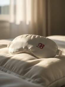 1pc Customized Embroidered Cute & Comfortable Sleep Mask, Personalized Name Sleep Mask, Best Bridesmaid Gift, Bridal Party Gift, Personalized Wedding Gift, Birthday Gift, Party Favor, Anniversary Gift, Unique Small Gift - White - View 9