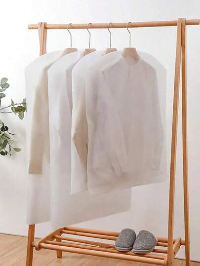 1/5 túi đựng quần áo PEVA trong suốt, túi đựng quần áo có khóa kéo chống thấm nước, túi bọc quần áo chống bụi, túi bảo vệ quần áo treo chống ẩm, túi đựng quần áo thoáng khí có thể gấp gọn, thích hợp cho tủ quần áo.
