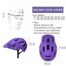 Casco de Bicicleta Cascos de Bicicleta para Hombres y Mujeres Casco de Bicicleta de montaña con Visera Cascos para Adultos a jóvenes Casco de Bicicleta Carretera  y cómodo 54-62cm M/L - Morado - Ver 6