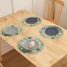 Floral Round Placemats Are Available In Packs Of 1PC, 2Pcs, 4Pcs, 6Pcs, 8Pcs And 300Pcs, Measuring 14.17*14.17 Inches (36*36 Cm). Made Of High-Quality 100% Polyester Fabric, These Placemats Are Machine-Washable, Hand-Washable Or Dry-Cleanable. Featuring Non-Slip And Heat-Resistant Properties, They Are Perfect For Daily Dining, Parties, Home Decoration, Coffee Tables, Afternoon Tea And Exquisite Festive Table Settings. - Multicolor - View 6