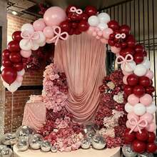 113pcs Pink & Red Balloon Arch Kit, Balloons & Bows Vintage Soda Theme Baby Shower, Cherry Blossom Theme Girl Birthday, Wedding, Valentine's Day, Baby Shower, Anniversary, Gender Reveal Party Decor - Multicolor - View 5