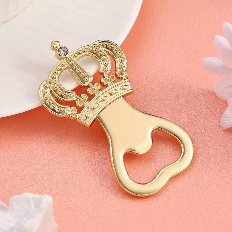 1个皇冠造型开瓶器，婚礼纪念小礼物 - 金色 - 查看 1