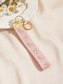 1件锌合金钥匙扣挂绳，提花编织挂绳钥匙扣，包包挂饰钥匙扣配件，腕带钥匙扣，印花编织钥匙扣，女士汽车钥匙扣，女士时尚钥匙扣，女士通用钥匙扣吊坠 - A - 查看 16