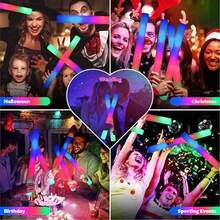 50pcs Multi-Color Flashing LED Foam Glow Sticks - Bright Glow Sticks With 3 Modes, Plastic Casing, Long-Lasting LED Lights, Battery Operated With Button Cells - Perfect For Christmas, New Year's Eve, Weddings, Carnivals, Concerts And Parties - one-size - View 8