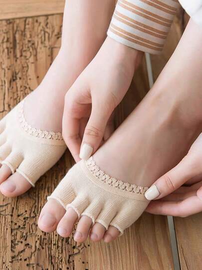 1 Paar Vorfußpolster mit neuer Spitzenborte für Frauen, dünne unsichtbare Sohleneinlagen geeignet für High Heels, Sandalen, Keilabsätze, Schuhzubehör