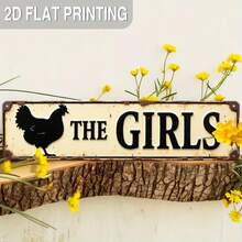 3.9*15.7 Inch 2D Flat Vintage Chicken Silhouette Metal Sign, Rustic Farmhouse Style Long Wall Decor, Durable Iron Material Easy To Hang, Suitable For Kitchen Bedroom Front Door Garden Bar Cafe Soft Decoration, Pastoral Home Art Decor, Housewarming Store Opening Birthday Summer Yard Atmosphere Creative Gift - Multicolor - View 4