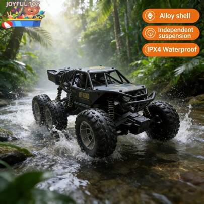 Children's Day Best Gift 1:24 Scale 6WD RC Rock Crawler Off-Road Monster Truck With Alloy Body Independent Suspension 2.4GHz Remote Control All Terrain Climbing Vehicle Toy For Kids Adults