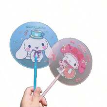 SANRIO 2 chiếc quạt cầm tay hình elip bằng nhựa chủ đề công chúa dễ thương, quạt làm mát cầm tay hình cầu, quạt nhựa quay tay chủ đề mùa hè, hình hoạt hình bé gái dễ thương. - Nhiều màu - Xem 5