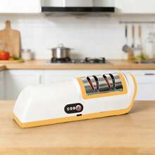 2-Stage Electric Knife Sharpener, Suitable For Kitchen Knives, With Fast Sharpening And Polishing Functions, Easy To Use, Applicable To Various Kitchen Knives, Battery Capacity: 1200mAh - Multicolor - View 8