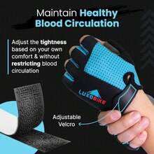 Guantes de ciclismo para bicicleta guantes de bicicleta de montaña antideslizantes acolchados transpirables con medio dedo accesorios deportivos para hombres y mujeres - Azul  Medio dedo - Ver 7