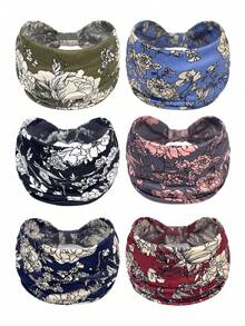 1/6 包波西米亚风宽发带，女士款，弹性运动发带，涤纶材质，时尚设计，多种印花，不含羽毛。 - 彩色 - 查看 15