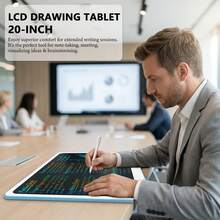 This 20-Inch LCD Drawing Tablet Can Also Be Used As A Handwriting Tablet, Blackboard, Message Board, And Planning Board. It Features Clear, Eye-Friendly Penmanship, A Keypad For Erasing Text, And Paper-Saving Functionality. It's A Great Helper For Office Work And Study, Suitable For Both Children And Adults. - 藍色 - 查看 4