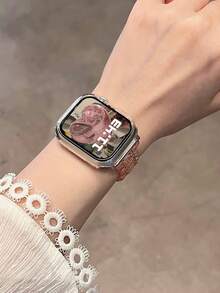 1 chiếc dây đeo thời trang nữ màu hồng trong suốt phù hợp với 38mm 40mm 41mm 42mm 44mm 45mm 46mm 49mm, dây đeo nhựa trong suốt, dây đeo đồng hồ thông minh thời trang tương thích với Apple Watch Series Ultra 11 10 9 8 7 SE3 6 5 4 3 2 1, dây đeo đồng hồ thông minh tương thích với Apple Watch, phụ kiện dây đeo đồng hồ, dây đeo đồng hồ tương thích với Apple Watch, dây đeo đồng hồ thông minh, phụ kiện đồng hồ, món quà lý tưởng cho các cô gái, phù hợp cho sử dụng hàng ngày, dự tiệc, du lịch. - Hồng - Xem 3