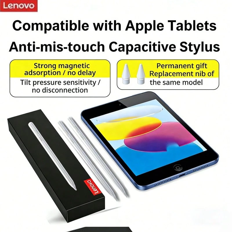 Lenovo Giải pháp thay thế cho Apple Pencil: Bút cảm ứng BP21 - Nhạy bén và mượt mà, bút đa năng dùng để vẽ và ghi chú, thời lượng pin dài 8-10 giờ, cảm ứng độ nghiêng và áp lực, được thiết kế cho máy tính bảng của Apple như iPad Pro 11/iPad 7/iPad Air 3, v.v. - Xem 1