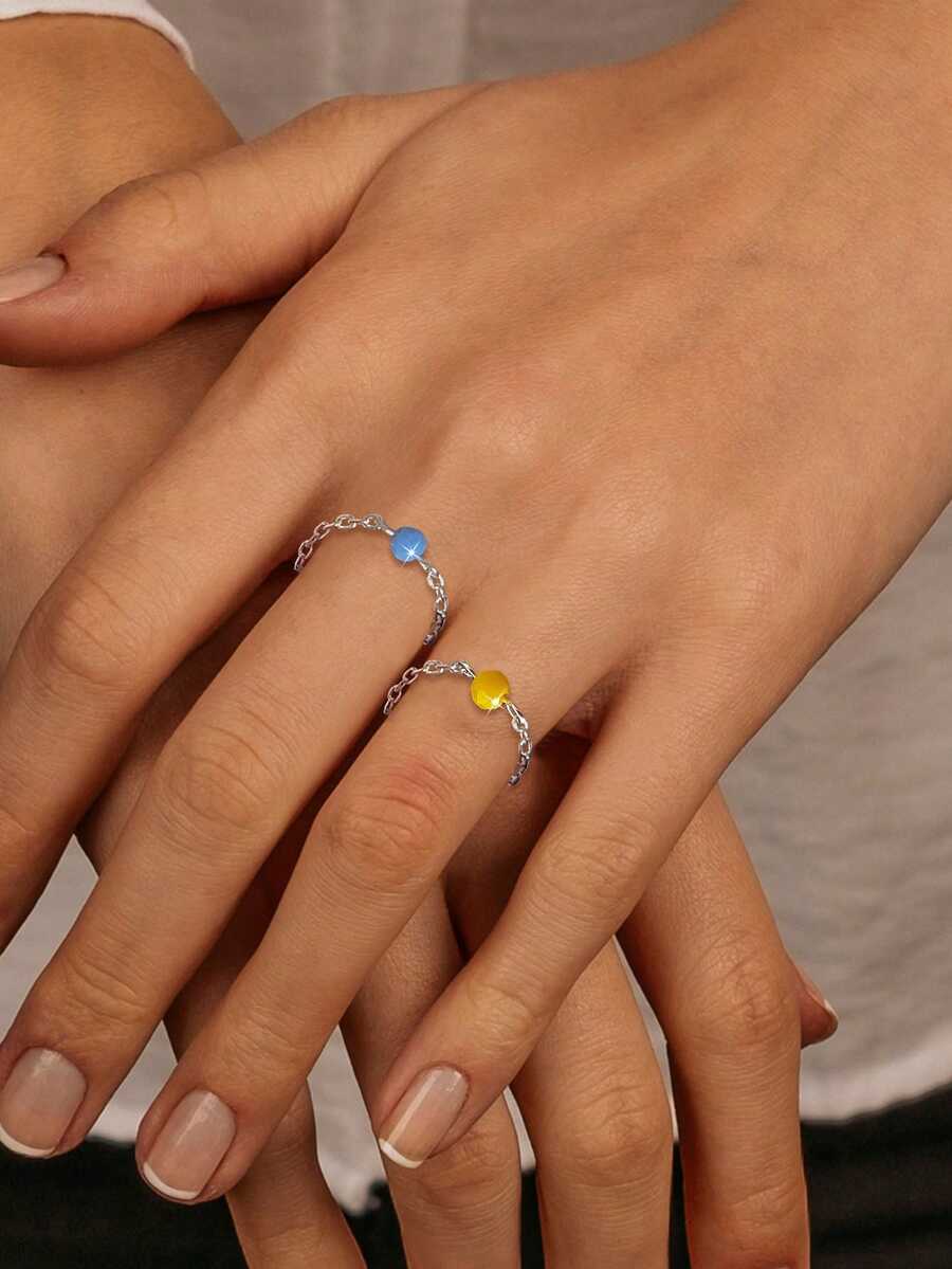 1件925纯银可调节吊坠项链，女士礼物 - 戒指 - 查看 1