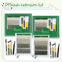 464片/232片睫毛嫁接套装，浓密卷翘睫毛嫁接套装，D型卷翘，DIY睫毛嫁接套装，柔软单根睫毛，自然柔和，打造自然妆效，轻松DIY持久睫毛粘合剂及密封剂，DIY卸妆液，DIY睫毛镊子，睫毛刷，睫毛，簇状睫毛 - 黑色 - 查看 4