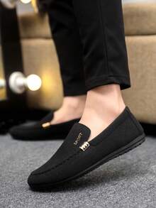 Giày lười cỡ lớn 48 mùa xuân/hè, giày lười kiểu Hàn Quốc, giày nam dáng rộng, giày vải kiểu Bắc Kinh xưa. - màu đen - Xem 6