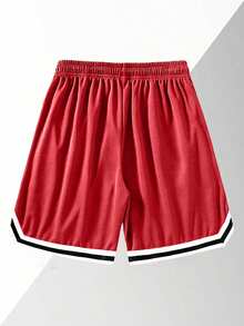 Quần short bóng rổ lưới thể thao thường ngày dành cho nam, nhanh khô, co giãn, thời trang, thích hợp cho hoạt động ngoài trời dành cho nam và nữ. - Đỏ - Xem 3