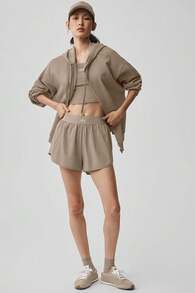 Alo Yoga Alo Match Point Short True To Size Women's Gravel W6334r - 淺灰色 - 查看 7