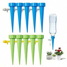 Adjustable Valve, Self-Spray Pot Drip Irrigator, Indoor/Outdoor Potted Plant Vacation Watering System, 10pcs Slouchy Automatic Plant Waterer, Suitable For Potted Plants, Indoor Plants, Patio Plants, Hanging Baskets, Balcony Planters, Suspended Plants, Provides Different Water Amounts Based On Plant And Flower Needs - 10pcs - View 11