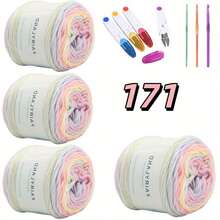 4pcs Colorful Thread+4pcs Scissor Crochet Set, Used For DIY Knitting And Crochet Sweater Scarves, Halloween Decorations, Crochet Supplies, Halloween Decorations, Gift Crochet Sets, Guest Wedding Handmade Gifts, Mother's Day Teacher's Day Gifts - A49 - 查看 6