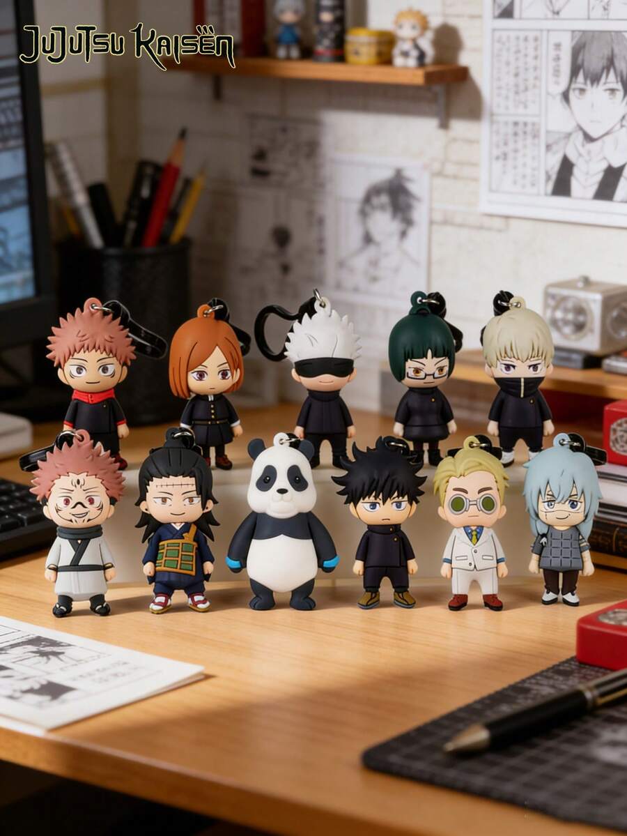 Crunchyroll 1个官方《咒术回战》盲盒3D动漫人物可爱钥匙扣，随机角色（虎杖悠仁、钉崎野蔷薇、伏黑惠、五条悟或其他），送给粉丝、家人和朋友的绝佳礼物 - 多色1 - 查看 1