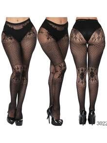 1件春夏日系现代暗黑蕾丝镂空图腾连裤袜，哥特朋克亚文化风搭配靴子设计连裤袜，复古Y2K时尚设计连裤袜洛丽塔打底裤/成熟性感渔网袜/独特性感 - 彩色 - 查看 7