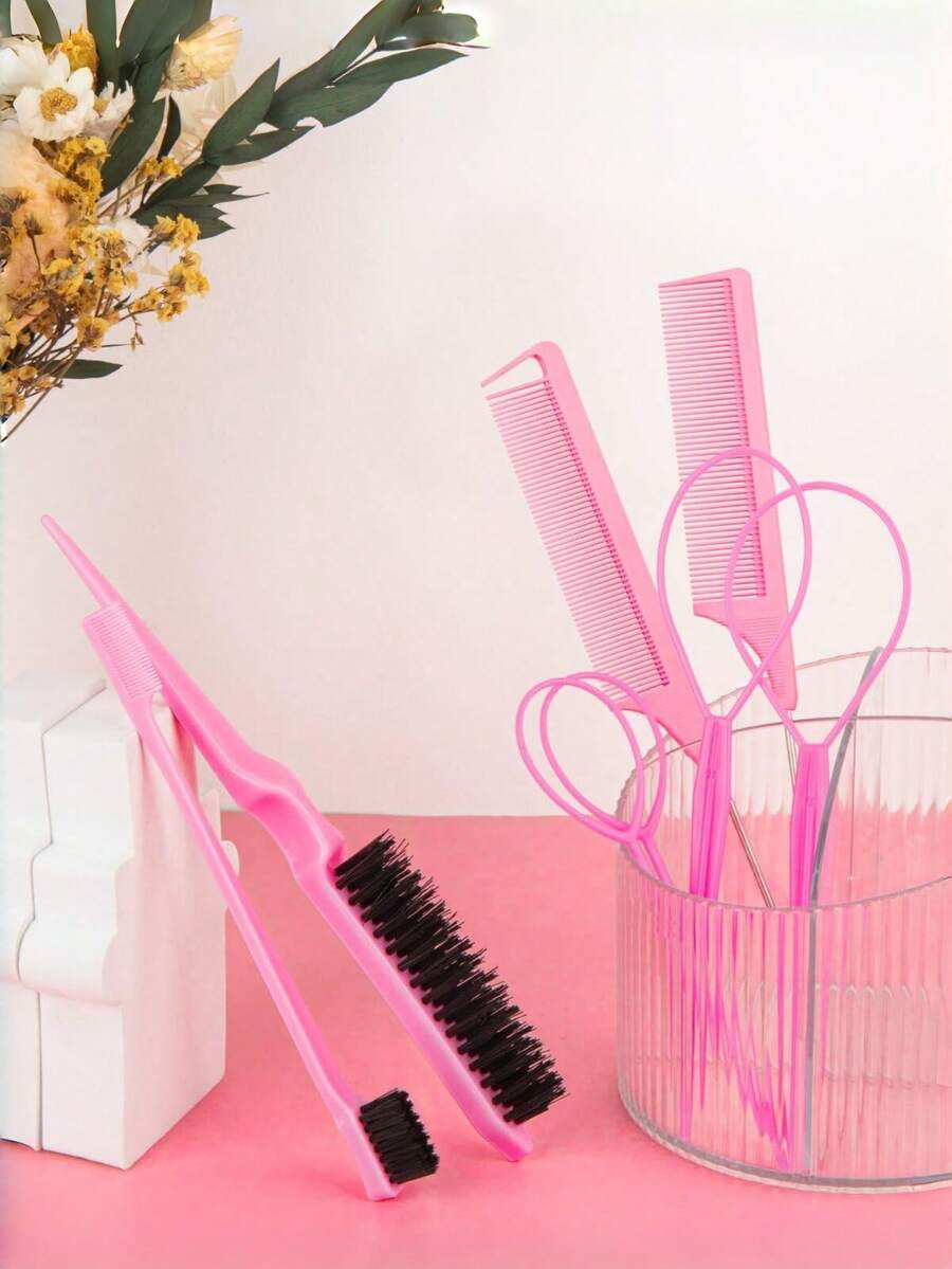 Set Sisir Rambut 8/1 buah, Sisir Rambut, Sikat Alis, Sisir Pewarna Rambut Ganda, Sisir Ujung dan Ekor Sisir Rambut Plastik Tiga Baris, Minyak Perawatan Rambut, Digunakan untuk Membuat Rambut Mengembang dan Halus, Set Alat Tata Rambut, Kit Alat Penata Rambut - MultiWarna - View 1