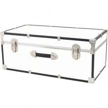 Basic 30" Trunk - White Storage Chest With Latches & Handle - White - View 1