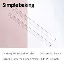 1 Cặp thước đo độ dày bánh quy bằng acrylic 40cm, 6 tùy chọn độ dày (2mm, 3mm, 4mm, 5mm, 6mm, 10mm), thước đo độ dày bánh quy bơ, dụng cụ đo phẳng dùng để làm fondant và nướng bánh. - Xem 15