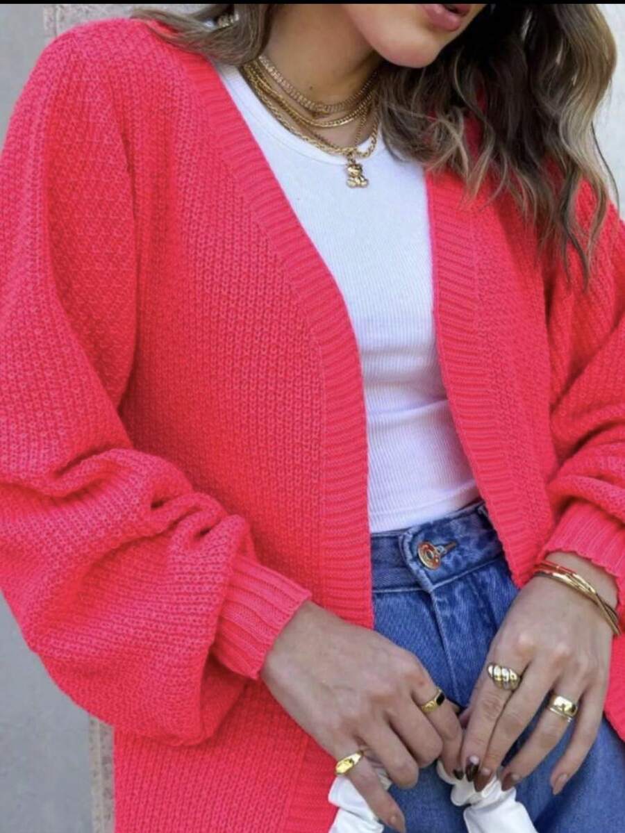 Women Cardigans - Hot Pink - View 1