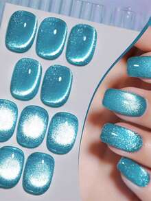 BORN PRETTY 10ml 海洋蓝水晶猫磁性凝胶指甲油 海蓝色果冻透明闪亮可卸UV/LED指甲油 - 彩色 - 查看 6