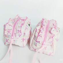 Hộp bút thắt nơ thanh lịch, túi đựng mỹ phẩm xách tay dung tích lớn, túi đựng văn phòng phẩm dễ thương dành cho bé gái. - 1 mảnh màu hồng - Xem 2
