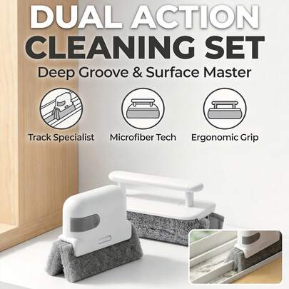 1 chổi vệ sinh rãnh cửa sổ và cửa ra vào đa năng, dễ dàng làm sạch 4 khe hở nhỏ và khung cửa, tạo môi trường nhà cửa sạch sẽ, dụng cụ vệ sinh, đồ dùng cần thiết cho năm học mới.