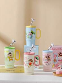CRAYON SHINCHAN Cốc có tay cầm hình hoạt hình, cốc đựng đá dễ thương dùng cho văn phòng và trường học. - Nhiều màu - Xem 8