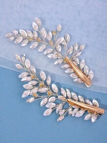 2件組女款奢華水晶髮夾，浪漫紫色水晶與鮮豔洋紅色髮夾，正式禮服與婚禮髮飾，適合夏季、海灘、節慶、生日 - 彩色 - 查看 5