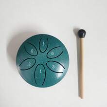 3-Inch 6-Note Hollow Mini Drum, Steel Spring Drum, Carbon Steel Hand Drum, Rain Drum, Percussion Instrument, Suitable For Beginners, Drum Toy, Outdoor Rain Drum Instrument, Camping, Meditation Or Yoga, Musical Enlightenment Gift - Multicolor - View 12