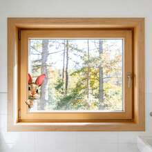 1pc Curious Peeking Rabbit Window Sticker, Cute Animal Design Wall Decal, Removable Self-Adhesive Glass Window Sticker For Decorating Kitchen, Bedroom And Living Room, Farm Animal Theme Gift Sticker - YT143 - View 1