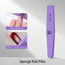RS NAIL Dũa móng tay hai mặt RSNAIL, độ nhám 100/180, chất liệu xốp mềm, thích hợp cho móng tự nhiên và làm móng chuyên nghiệp, dụng cụ đánh bóng móng để làm mịn, tạo hình và làm sáng bóng, phù hợp cho người mới bắt đầu và các tiệm làm móng. - Màu tím - Xem 10