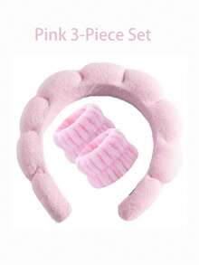 1 băng đô che mặt / 2 băng đeo cổ tay che mặt / 3 bộ băng đô spa, băng đô trang điểm, băng đô che mặt, băng đô chăm sóc da, băng đô nhung hồng mềm mại, nơ, họa tiết bong bóng, băng đô spa, băng đeo cổ tay, bộ phụ kiện tóc cho nữ và bé gái - Nhiều màu - Xem 11
