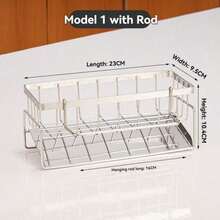 1 cái giá đựng đồ dùng nhà bếp chống gỉ có thanh treo khăn và khay hứng nước, có thể đựng miếng bọt biển, phù hợp với bồn rửa nhà bếp, phụ kiện bồn rửa nhà bếp bằng thép carbon chống gỉ. - Nhiều màu - Xem 15