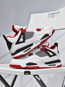 Men's Athletic Shoes, Outdoor Commuter Shoes, Stylish And Versatile, Breathable Mesh Design, Durable Air-Cushioned Outsole, Fashionable Basketball Shoes, A Must-Have For Holiday Gifts And Birthday Gifts. - Đỏ rực - Xem 1