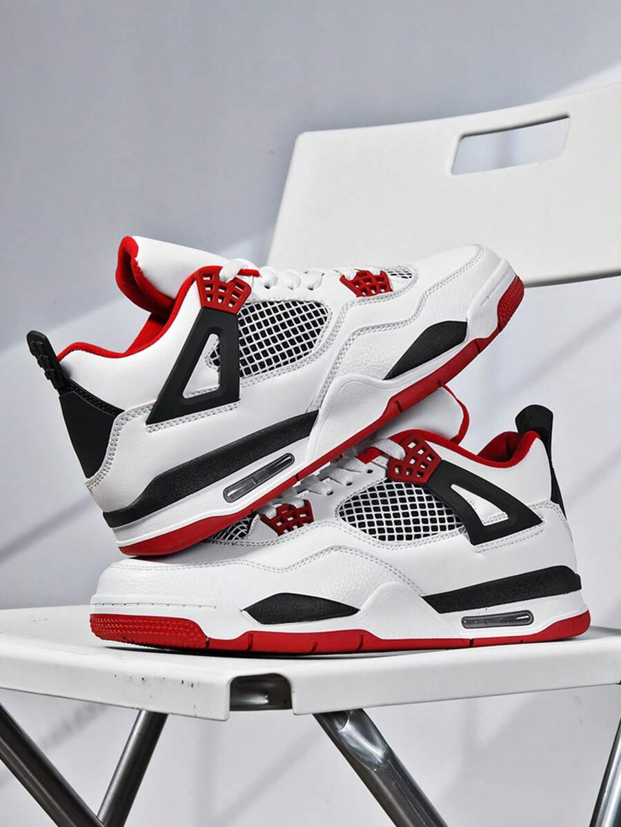 Men's Athletic Shoes, Outdoor Commuter Shoes, Stylish And Versatile, Breathable Mesh Design, Durable Air-Cushioned Outsole, Fashionable Basketball Shoes, A Must-Have For Holiday Gifts And Birthday Gifts. - Đỏ rực - Xem 1