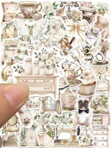 50 miếng dán hình thỏ nghệ thuật retro màu trắng dùng dán điện thoại, laptop, sổ tay, vali, đàn guitar, mũ bảo hiểm, hình dán graffiti, quà tặng. - A - Xem 4