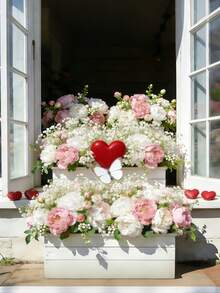 22pcs Artificial Peony Flowers With Stems, Baby's Breath Artificial Flowers, Suitable For Wedding Party Decor, Cake Decor, Home Living Room Dining Table Decor, Fake Plants, Autumn Decor, Room Decor, Desk Decor, Garden Decor, Home Decor, Back To School Supplies - Multicolor - View 5