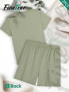 FINETREE  2-Piece Set Women's T-Shirt & Shorts 2-Piece Set – 2026 New Year & Valentine's Day Outfit, Soft Skin-Friendly Fabric, Ideal For St. Patrick's Day & Back-To-School Season, Exclusive For Teachers, Perfect Holiday Gift Choice-Faith Over Fear T Shirt With Bible Verse 2 Corinthians 5 7 Christian Cross Print Women Casual Loose Fit Comfortable Cotton Top For Everyday Wear Spiritual Inspiration Outfit For Believers And Faithful Souls - Màu xanh Bạc hà - Xem 3